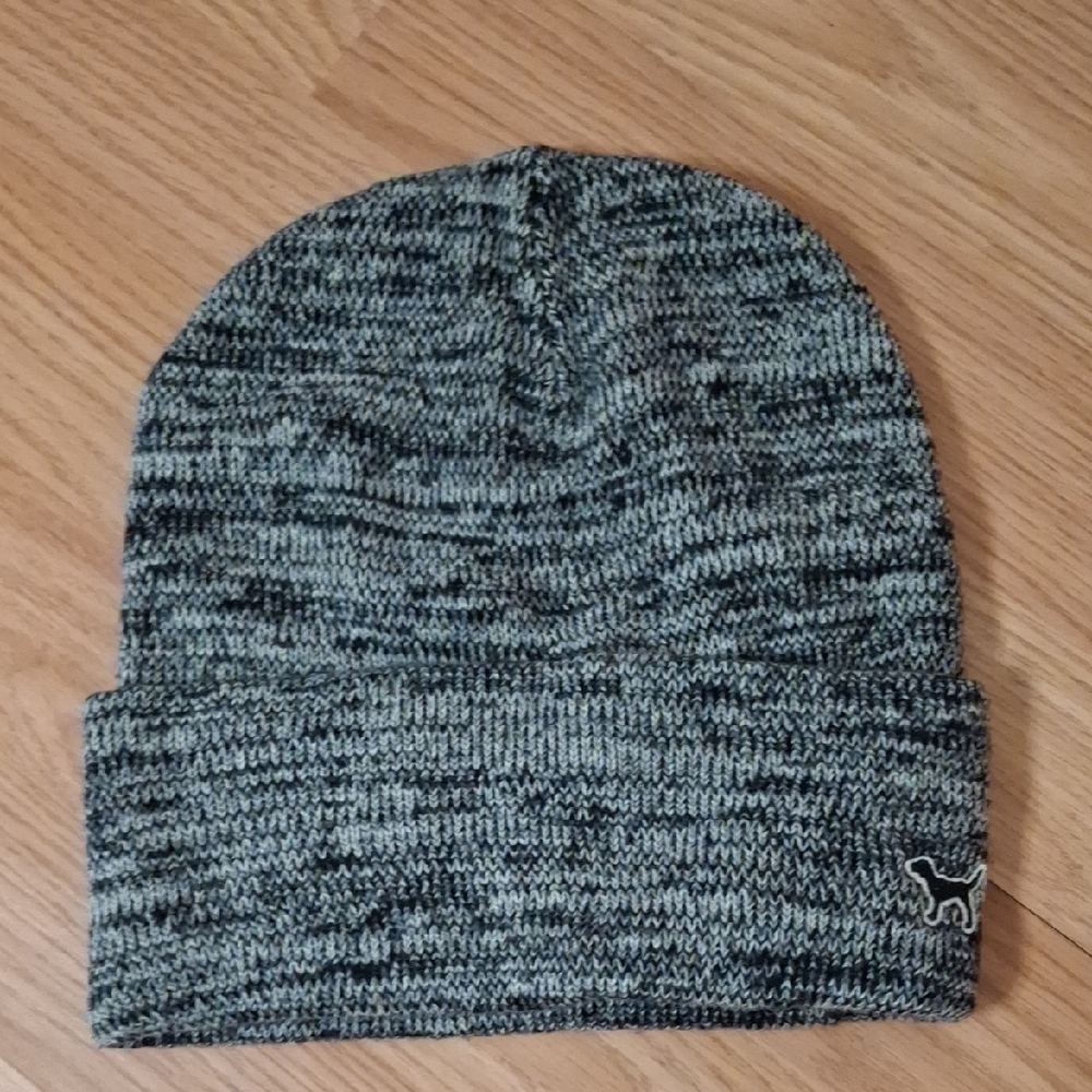 PINK Victoria's Secret Black and White Knit Beanie